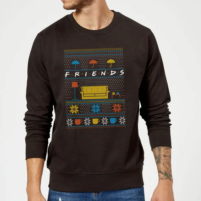 Friends Sofa Knit Pull de Noël - Noir