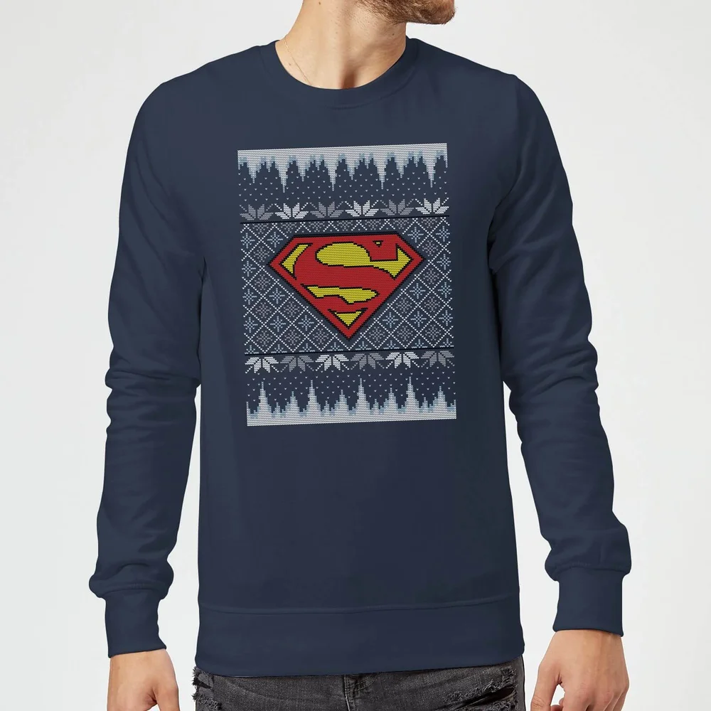 DC Superman Knit Pull de Noël - Bleu Marine - S Image 1