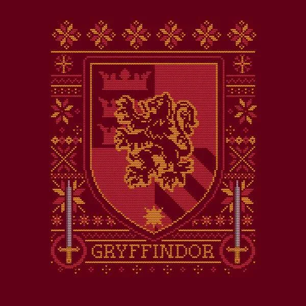 Harry Potter Gryffindor Crest Pull de Noël - Bordeaux