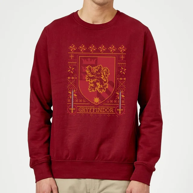 Harry Potter Gryffindor Crest Pull de Noël - Bordeaux