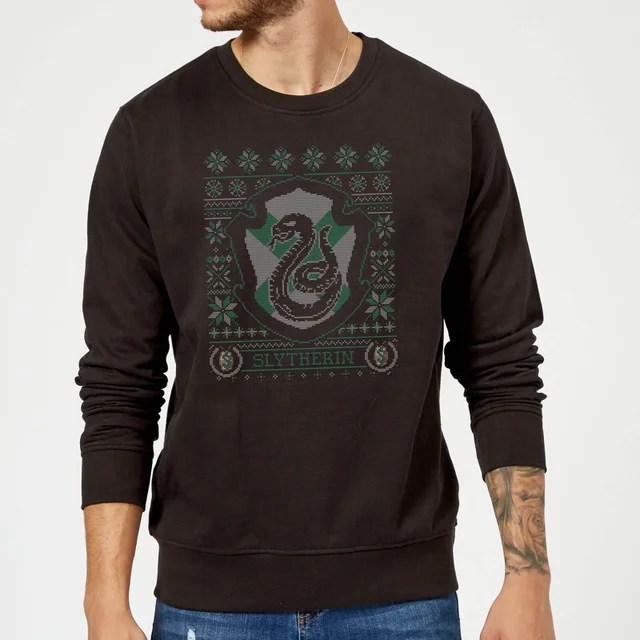 Harry Potter Slytherin Crest Pull de Noël - Noir
