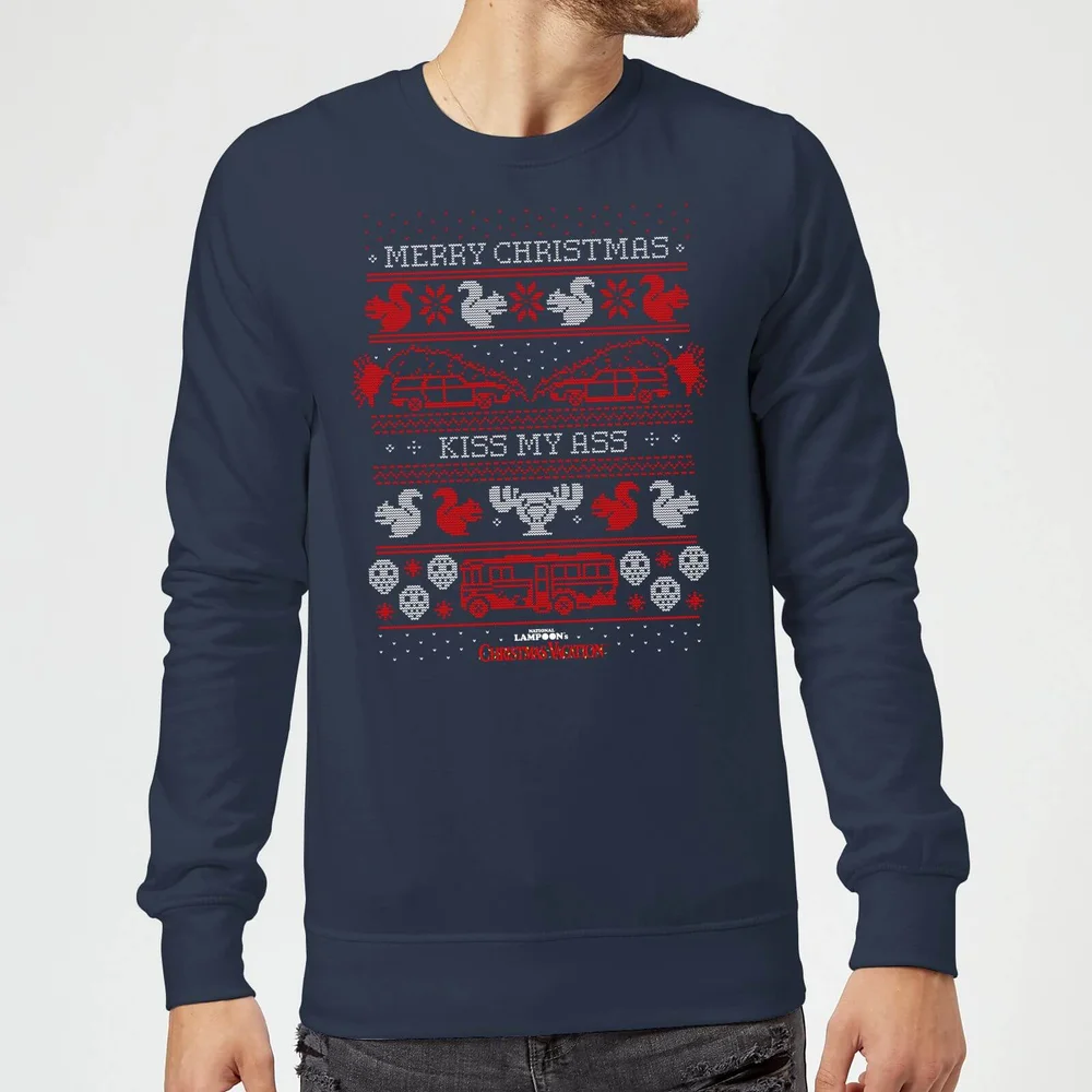 National Lampoon Merry Christmas Knit Pull de Noël - Bleu Marine - S Image 1