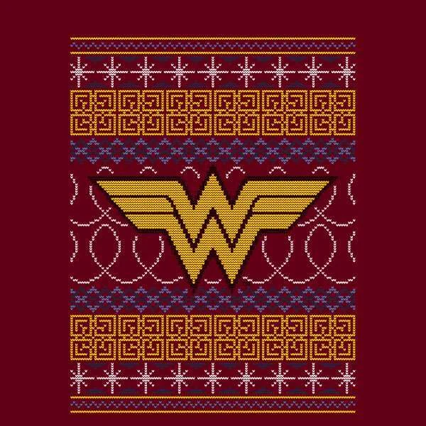 DC Wonder Woman Knit Pull de Noël - Bordeaux