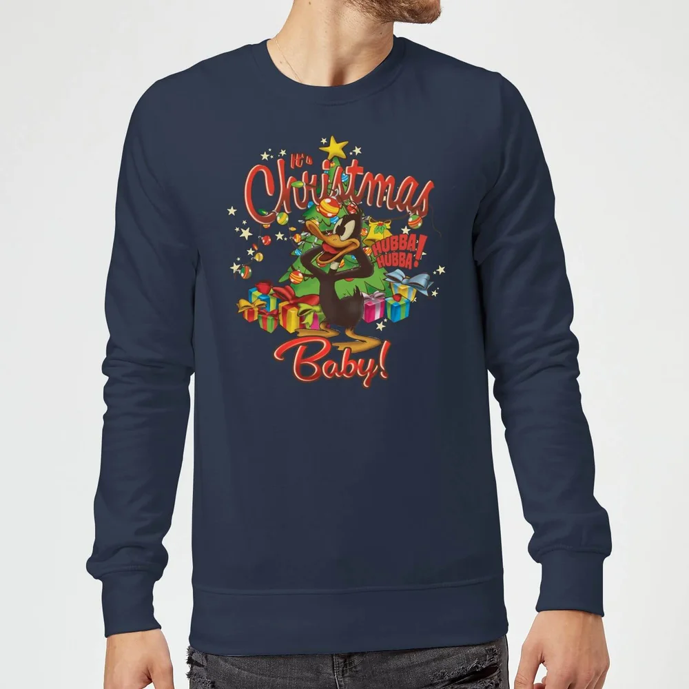 Looney Tunes Its Christmas Baby Pull de Noël - Bleu Marine - S Image 1