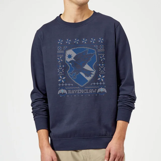 Harry Potter Ravenclaw Crest Pull de Noël - Bleu Marine