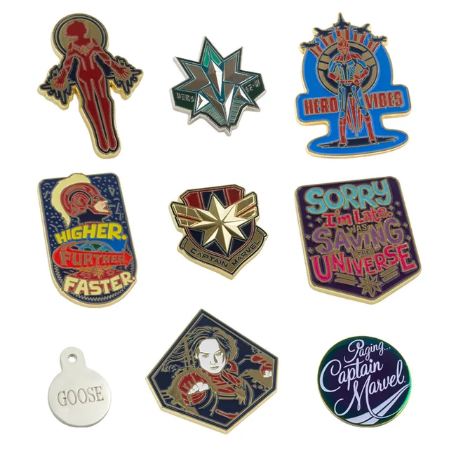Lot de pin’s en édition limitée – Captain Marvel – Exclusivité Zavvi