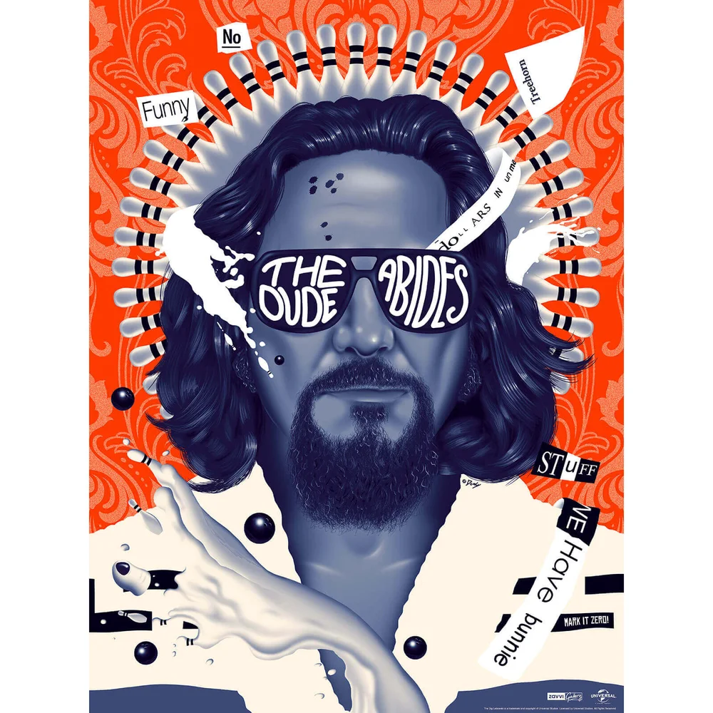 Sérigraphie Big Lebowski "The Dude Abides" par Doaly - Exclusivité Zavvi Image 1