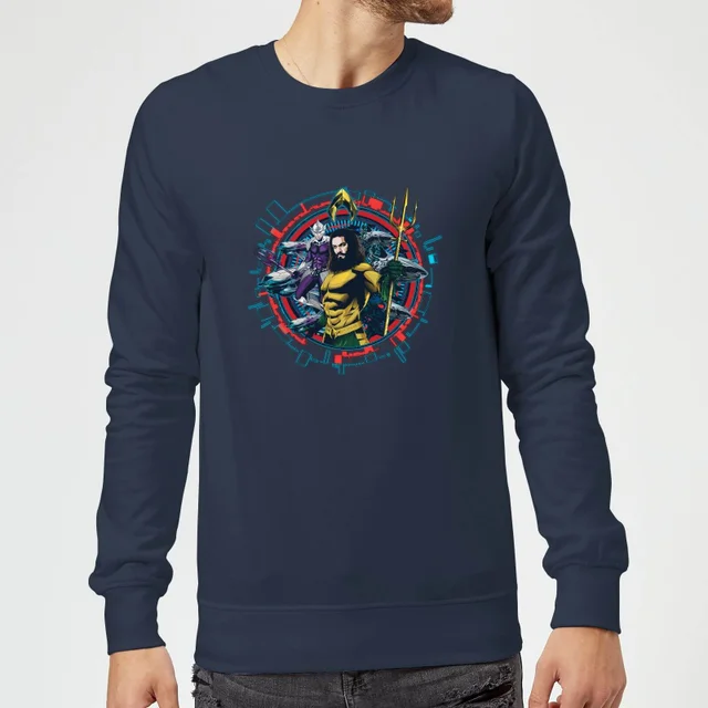 Aquaman Circular Portrait Sweatshirt - Navy
