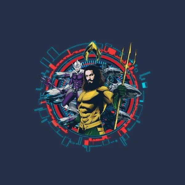 Aquaman Circular Portrait Women's T-Shirt - Navy
