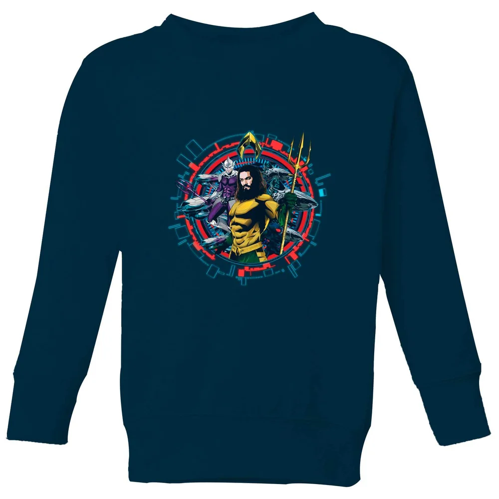 Aquaman Circular Portrait Kids' Sweatshirt - Navy - 3-4 ans Image 1