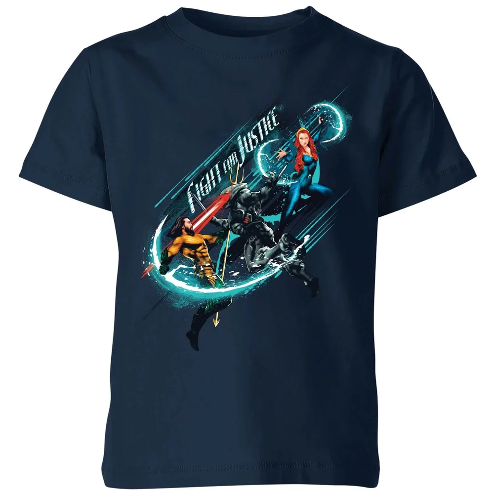 Aquaman Fight for Justice Kids' T-Shirt - Navy - 3-4 ans Image 1