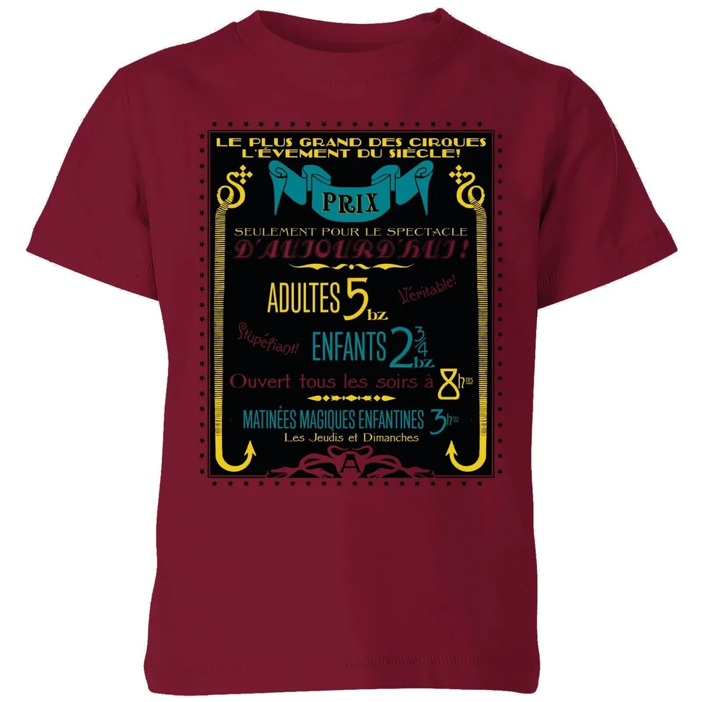 Fantastic Beasts Les Plus Grand Des Cirques Kids' T-Shirt - Burgundy - 3-4 ans Image 1
