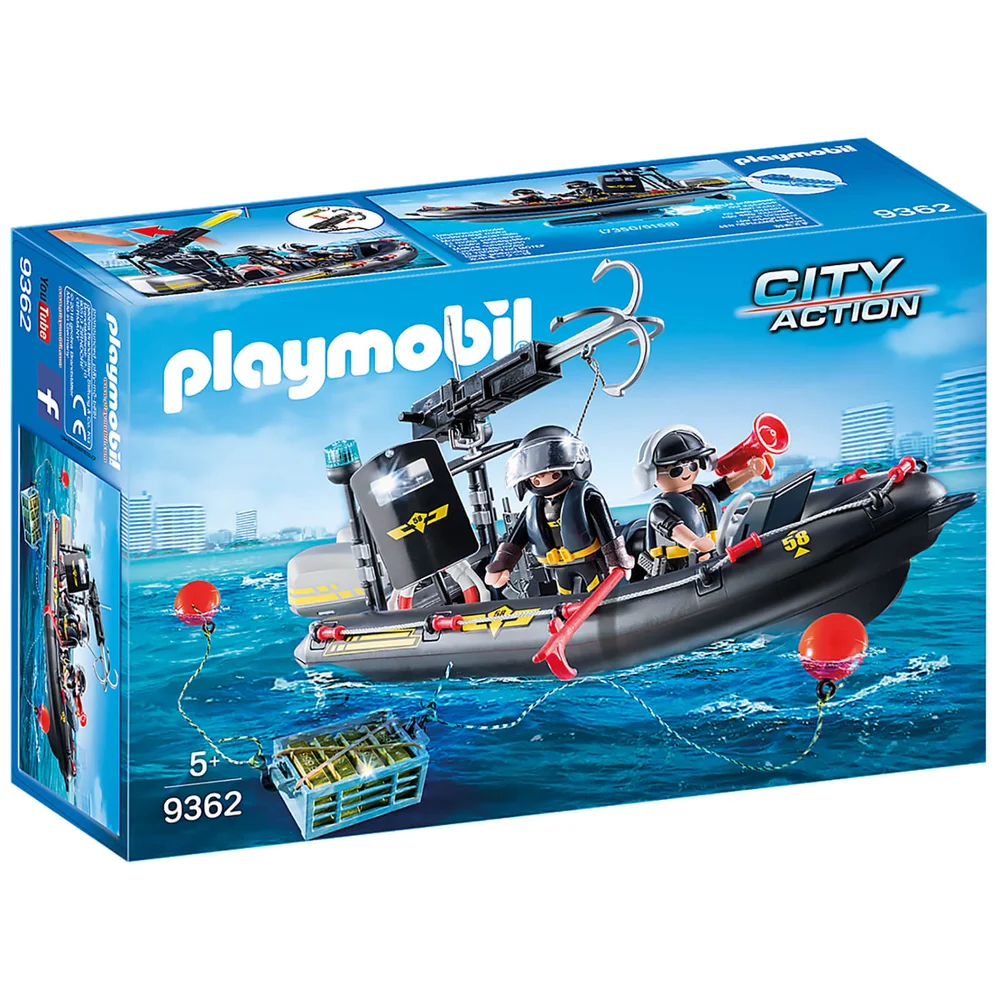 Playmobil City Action Bateau Pneumatique et Policiers d'Élite (9362) Image 1