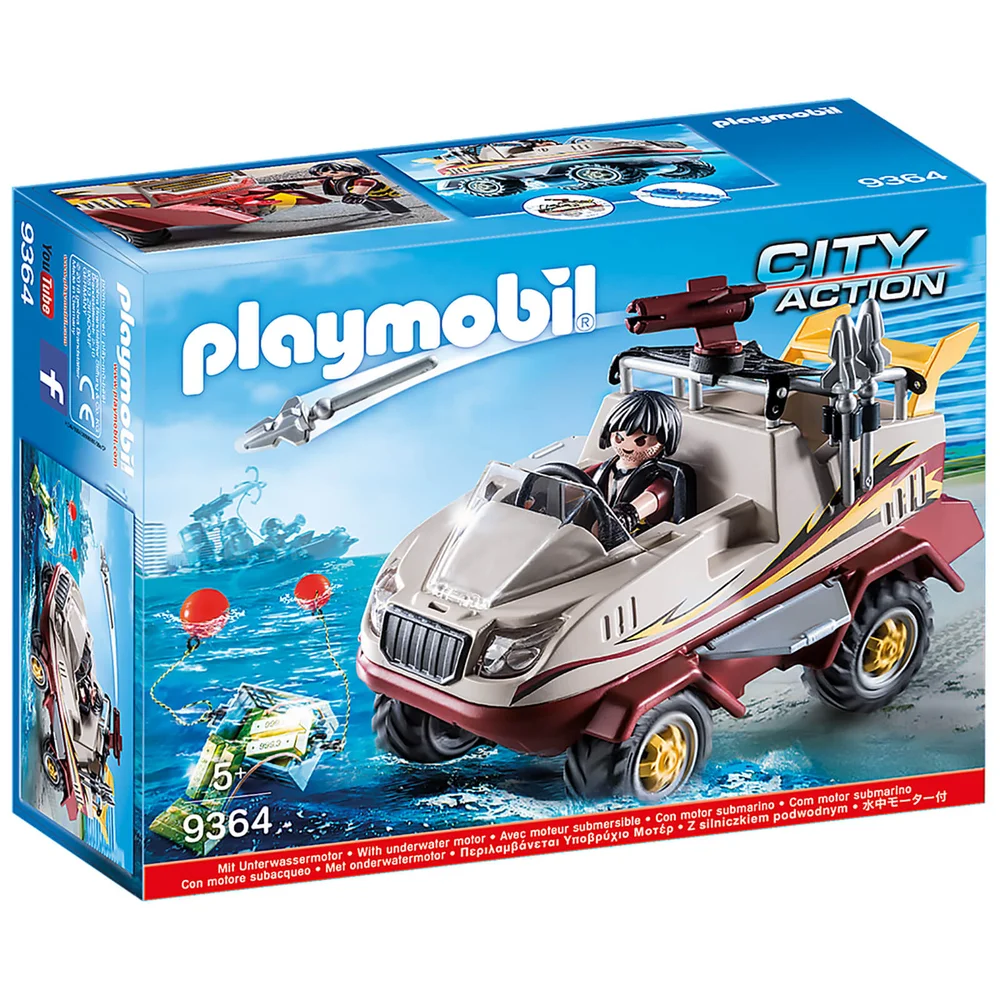 Playmobil City Action Véhicule amphibie et bandit (9364) Image 1