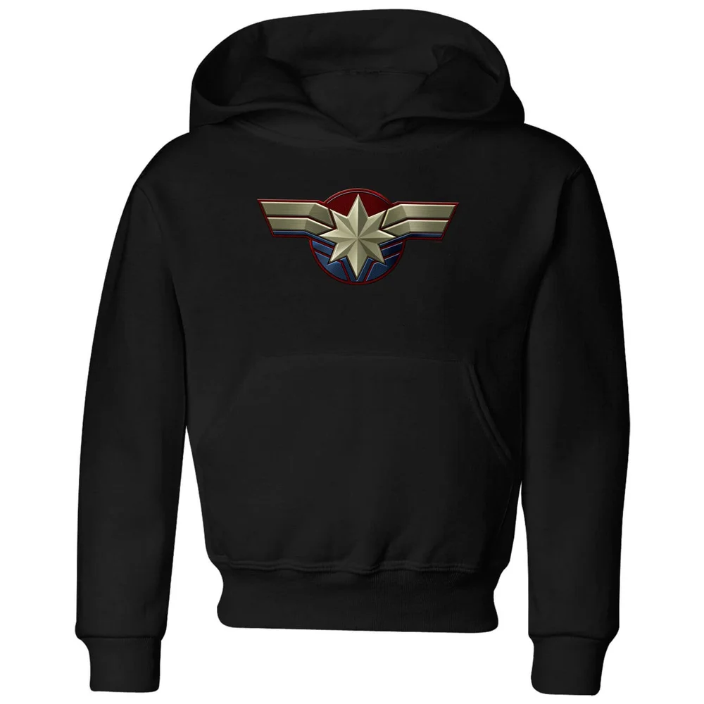 Captain Marvel Chest Emblem Kids' Hoodie - Black - 3-4 ans Image 1