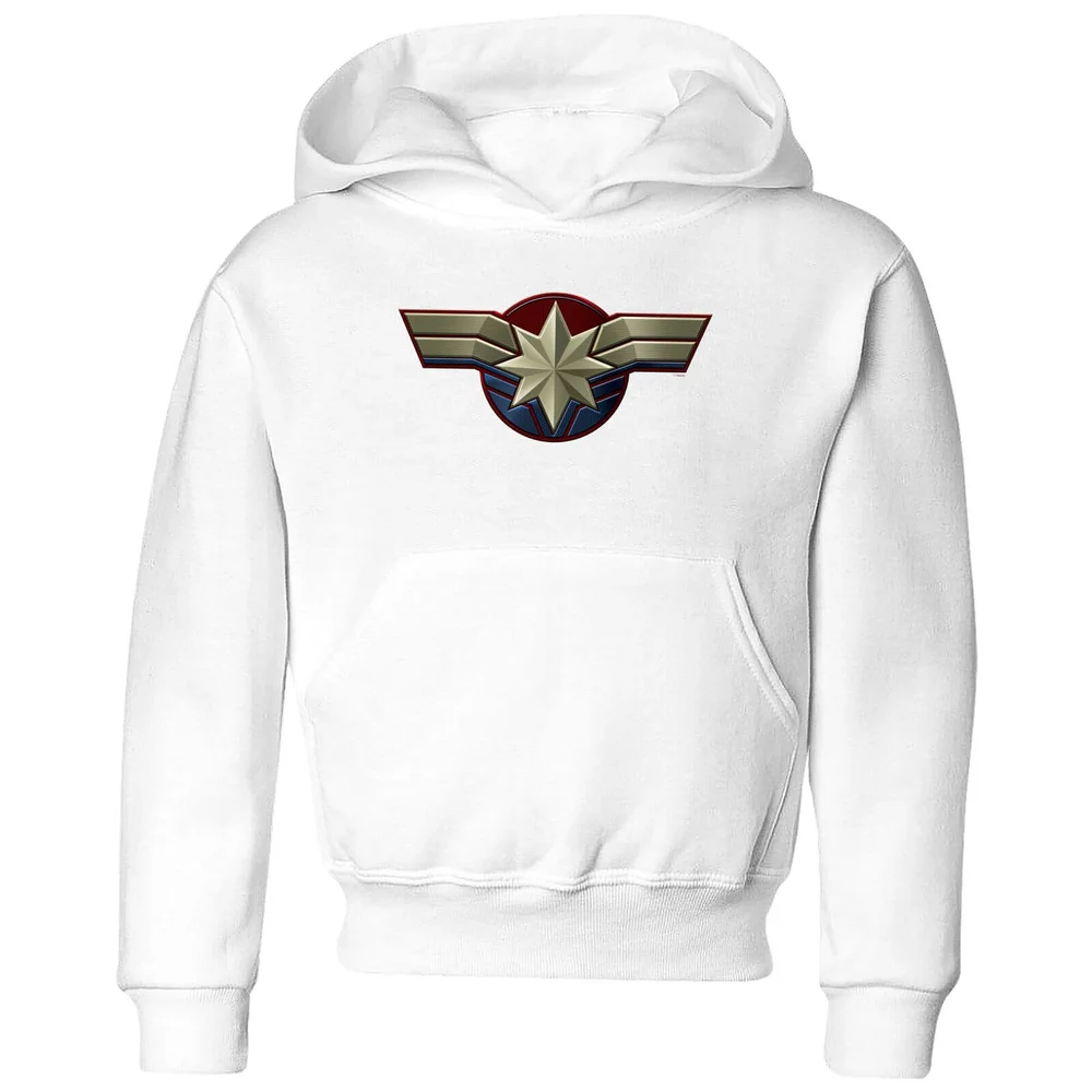 Captain Marvel Chest Emblem Kids' Hoodie - White - 3-4 ans Image 1