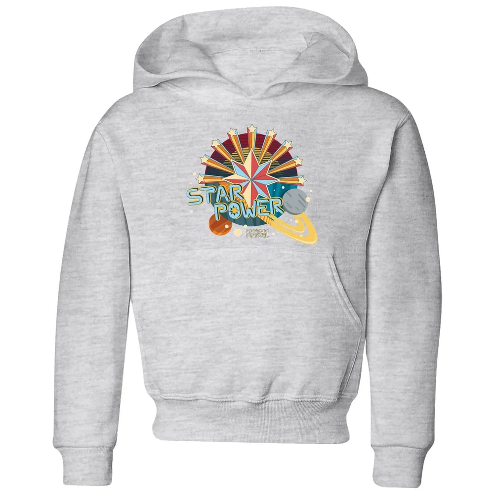 Captain Marvel Star Power Kids' Hoodie - Grey - 3-4 ans Image 1