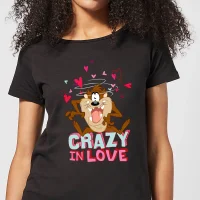 Looney Tunes Crazy In Love Taz Women's T-Shirt - Black