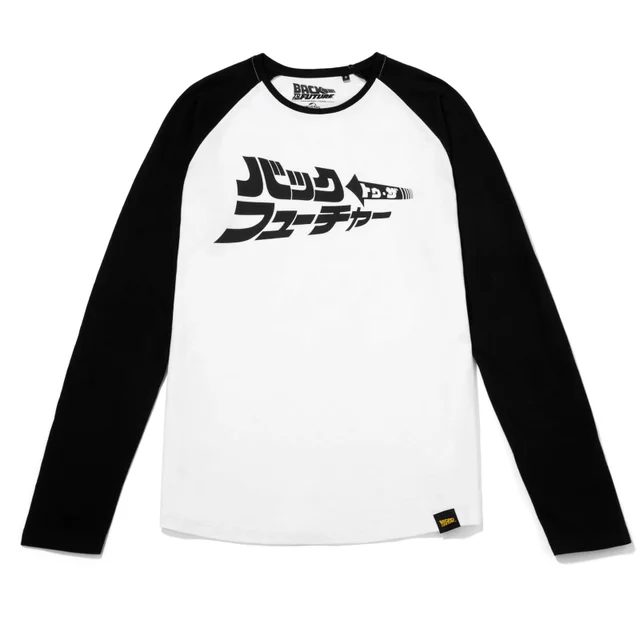 T-shirt manches longues Global Legacy Retour vers le Futur Kana - Blanc/noir