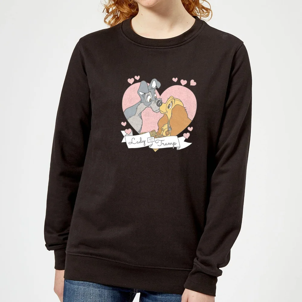 Disney Lady And The Tramp Love Women's Sweatshirt - Black - XS Image 1