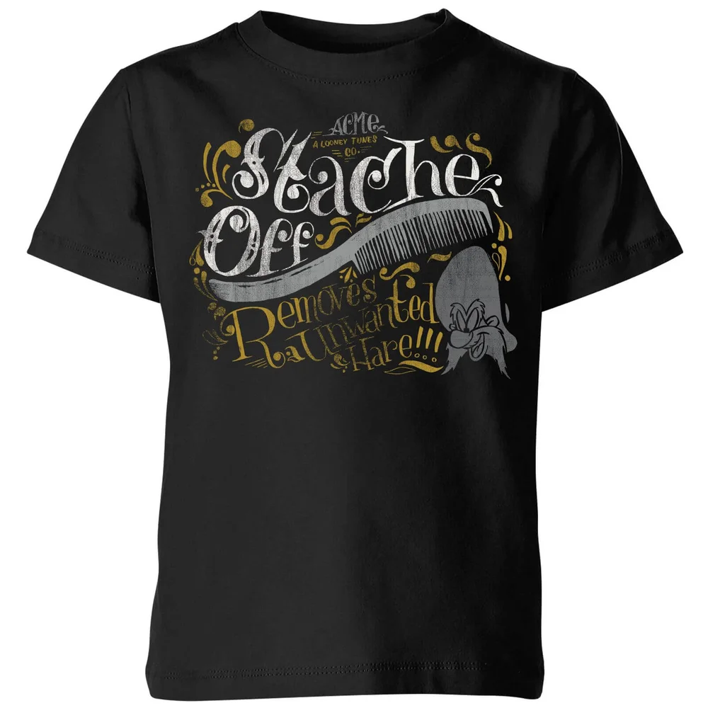 Looney Tunes ACME 'Stache Off Kids' T-Shirt - Black - 3-4 ans Image 1