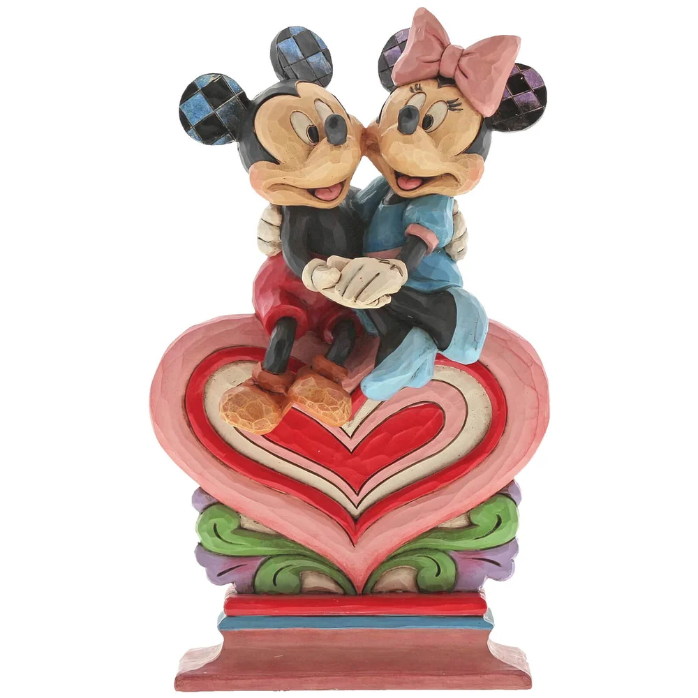 Heart to Heart, Figurine Mickey Mouse et Minnie sur un cœur (17,5 cm) – Disney Traditions Image 1