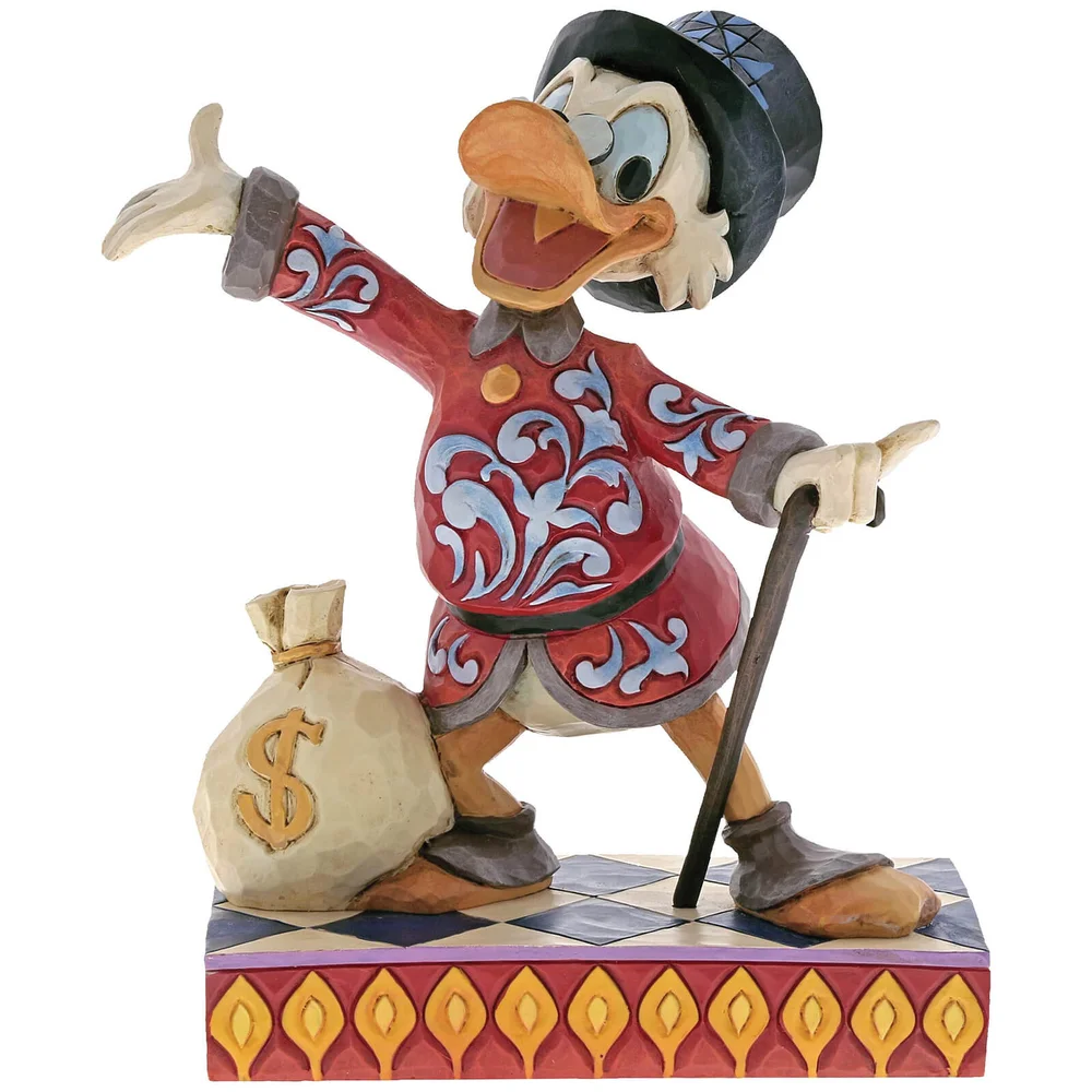 Treasure Seeking Tycoon, Figurine Picsou avec un sac de pièces (16,5 cm) – Disney Traditions Image 1