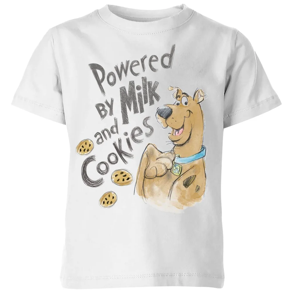 Scooby Doo Powered By Milk And Cookies Kids' T-Shirt - White - 3-4 ans Image 1