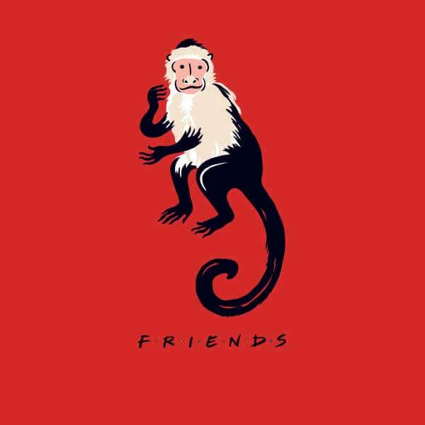 Sweat-shirt Friends Marcel The Monkey - Rouge