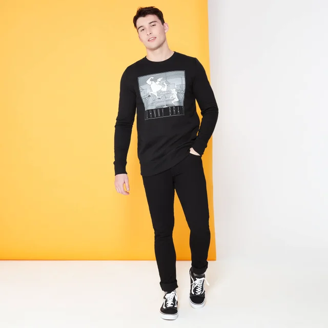 Cartoon Network Spin Off Sweat-shirt Johnny Bravo Scène Classique - Noir