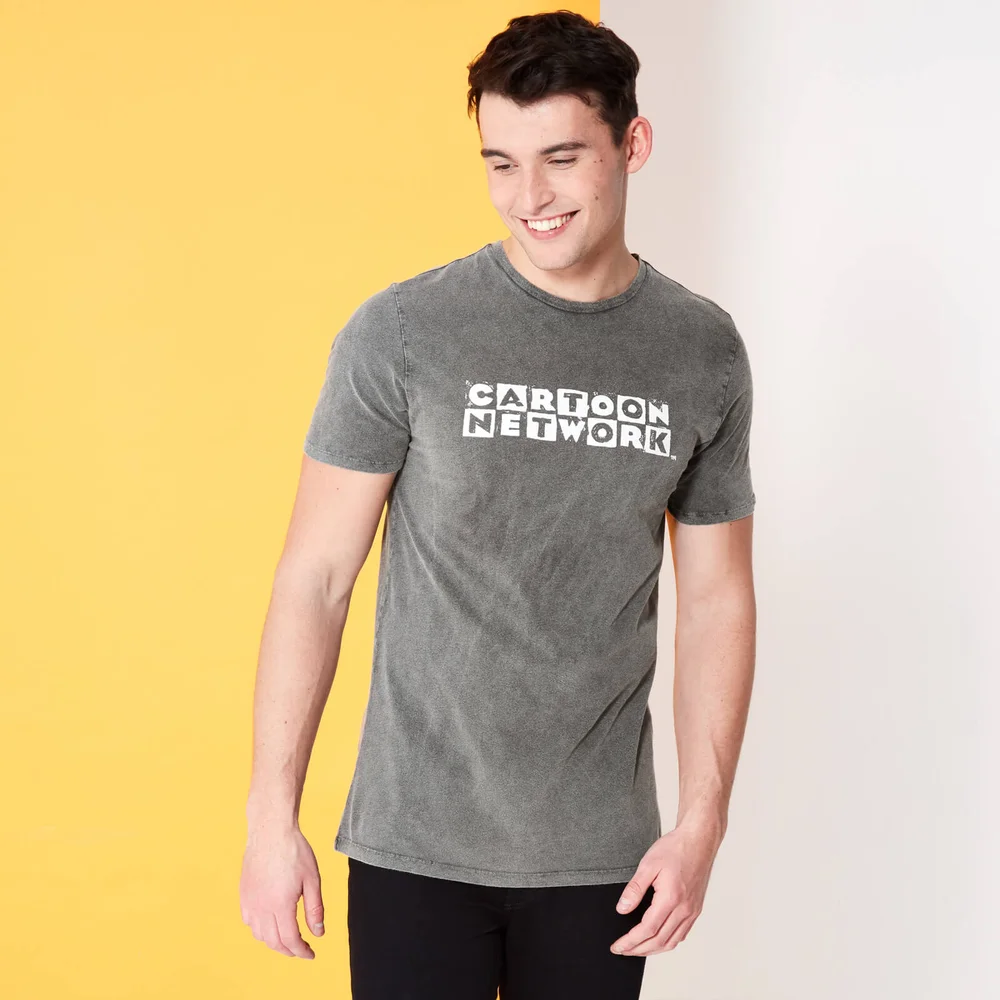 Cartoon Network Spin Off Distressed Logo T-Shirt - Noir Acid Wash - S Image 1