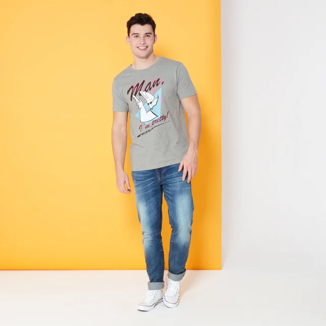 Cartoon Network Spin Off T-Shirt Johnny Bravo Qu'est ce que je suis beau - Gris