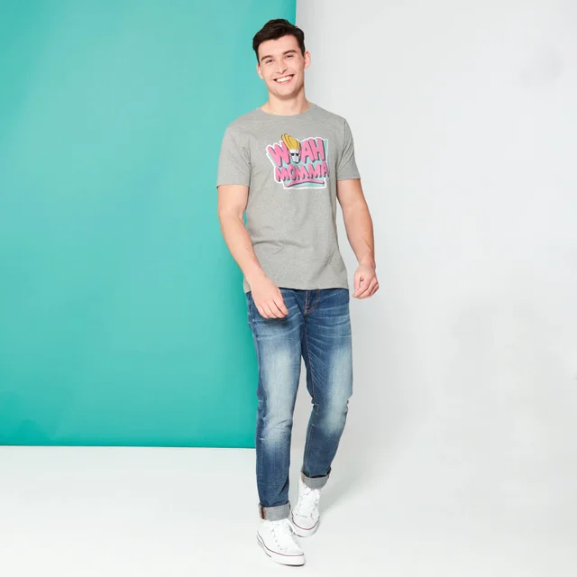 Cartoon Network Spin Off T-Shirt Johnny Bravo Woah Momma - Gris