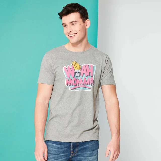 Cartoon Network Spin Off T-Shirt Johnny Bravo Woah Momma - Gris