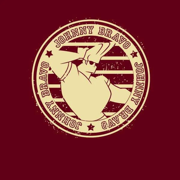 Johnny Bravo Sports Badge Men's T-Shirt - Burgundy