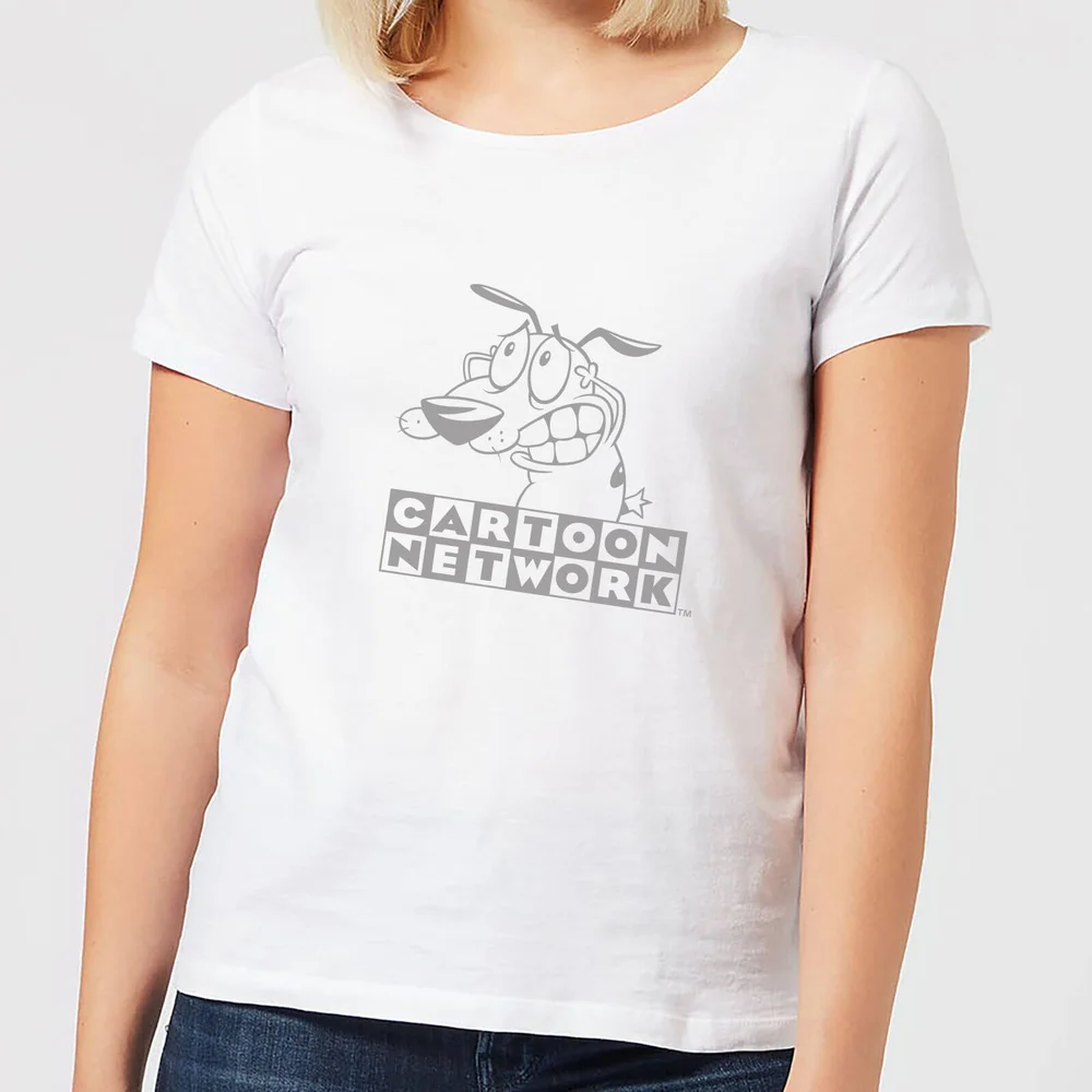 Courage The Cowardly Dog Outline Women's T-Shirt - White - XS Image 1