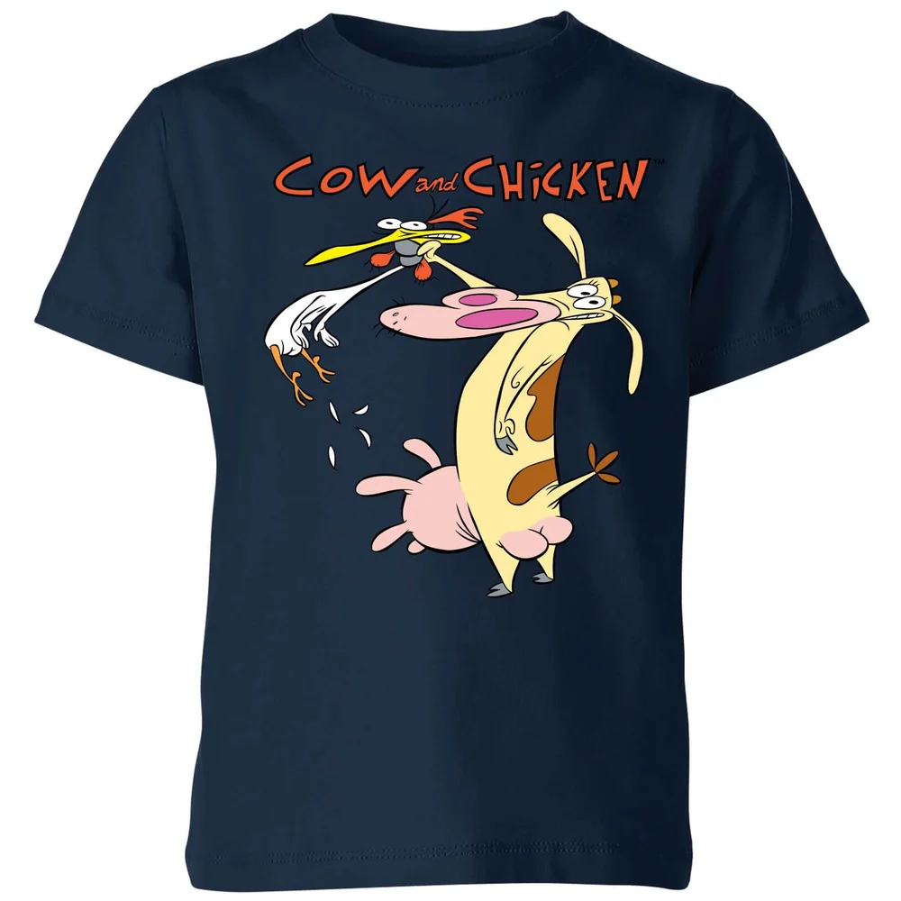 Cow and Chicken Characters Kids' T-Shirt - Navy - 3-4 ans Image 1