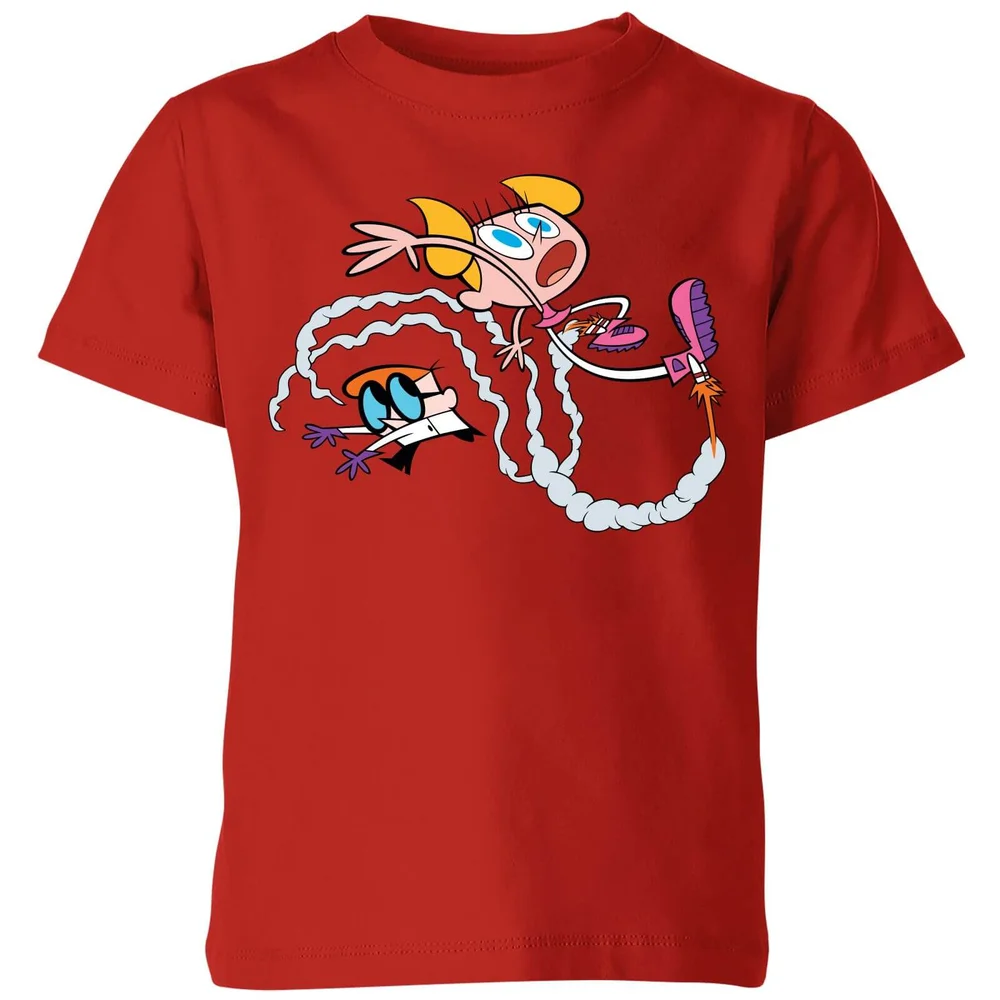 Dexters Lab Rocket Shoes Kids' T-Shirt - Red - 3-4 ans - Rouge Image 1