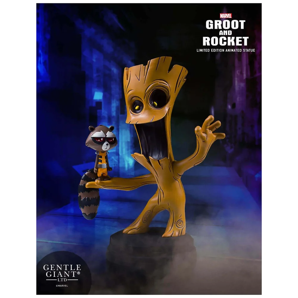 Statuette animée Groot & Rocket Racoon de Marvel Les Gardiens de la Galaxie (10 cm) – Gentle Giant Image 1