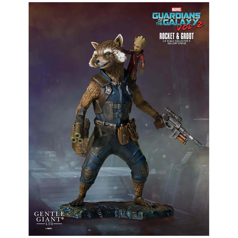 Statuette Rocket & Groot des Gardiens de la Galaxie 2 de Marvel, échelle 1:8 (11 cm) Collectors Gallery – Gentle Giant Image 1