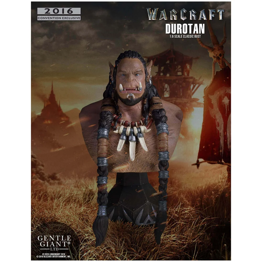 Mini buste Durotan classique, Warcraft (2016), échelle 1:6 (18 cm), Édition exclusive SDCC – Gentle Giant Image 1