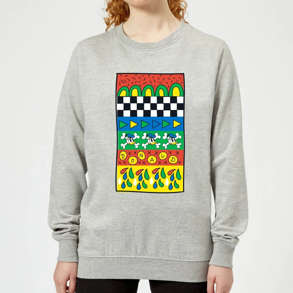 Donald Duck Vintage Pattern Women's Sweatshirt - Grey - 3XL - Gris Image 1