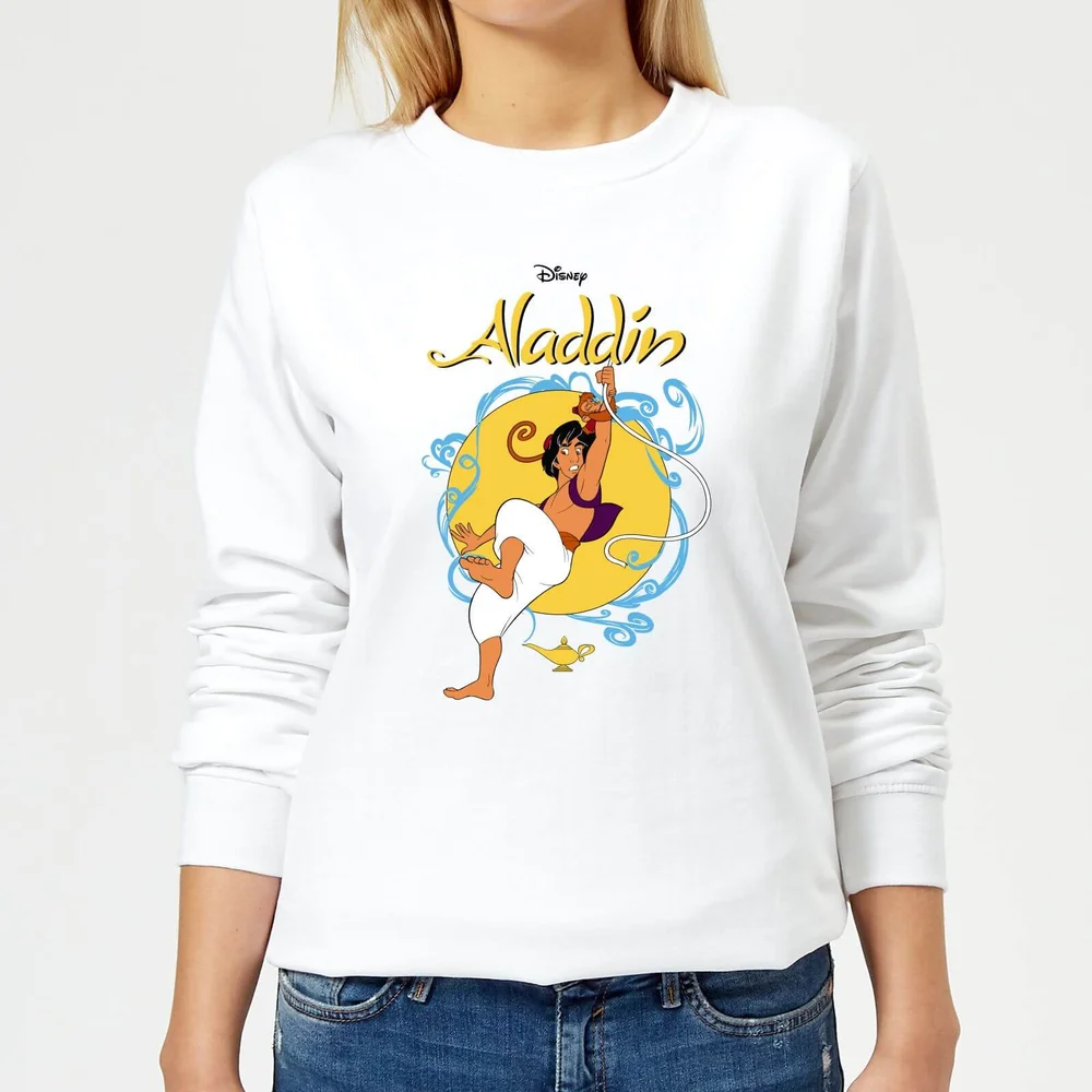 Disney Aladdin Rope Swing Women's Sweatshirt - White - XS Image 1