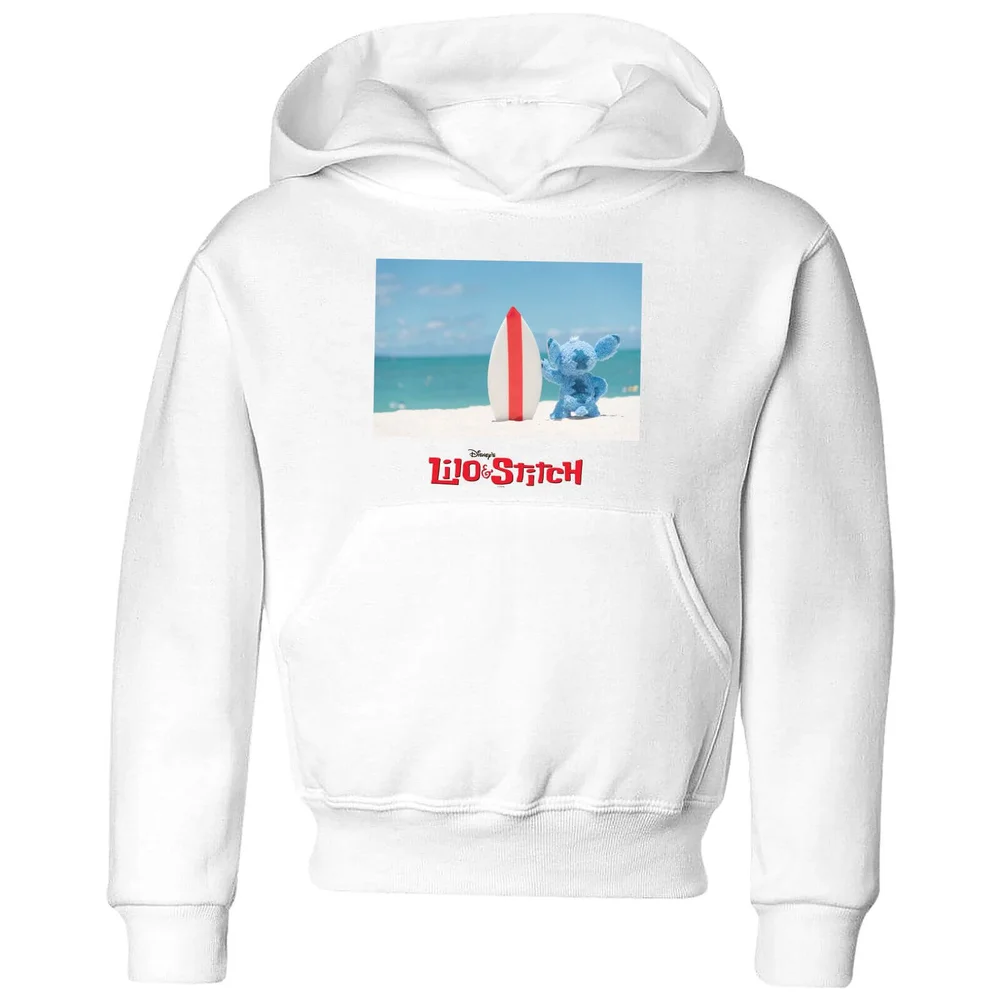 Disney Lilo And Stitch Surf Beach Kids' Hoodie - White - 3-4 ans Image 1