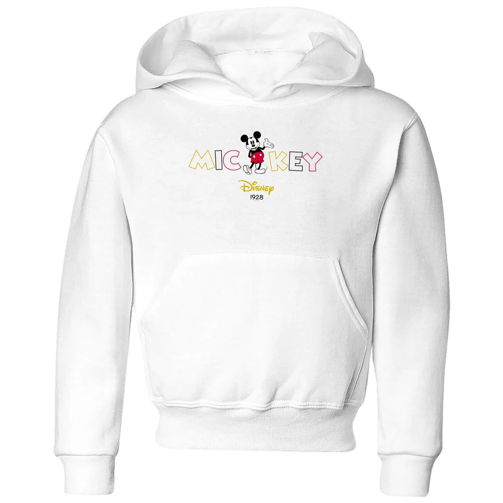 Disney Mickey Mouse Disney Wording Kids' Hoodie - White - 3-4 ans Image 1