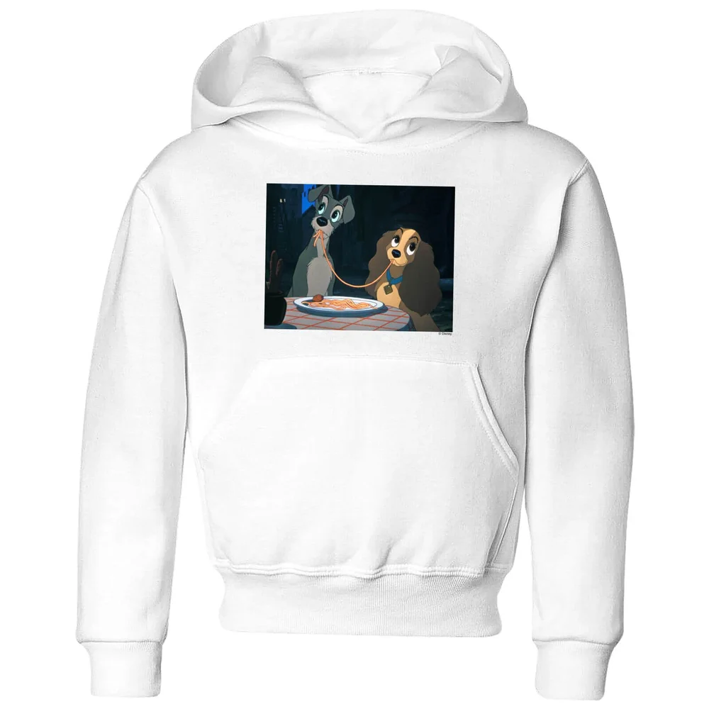 Disney Lady And The Tramp Spaghetti Scene Kids' Hoodie - White - 3-4 ans Image 1
