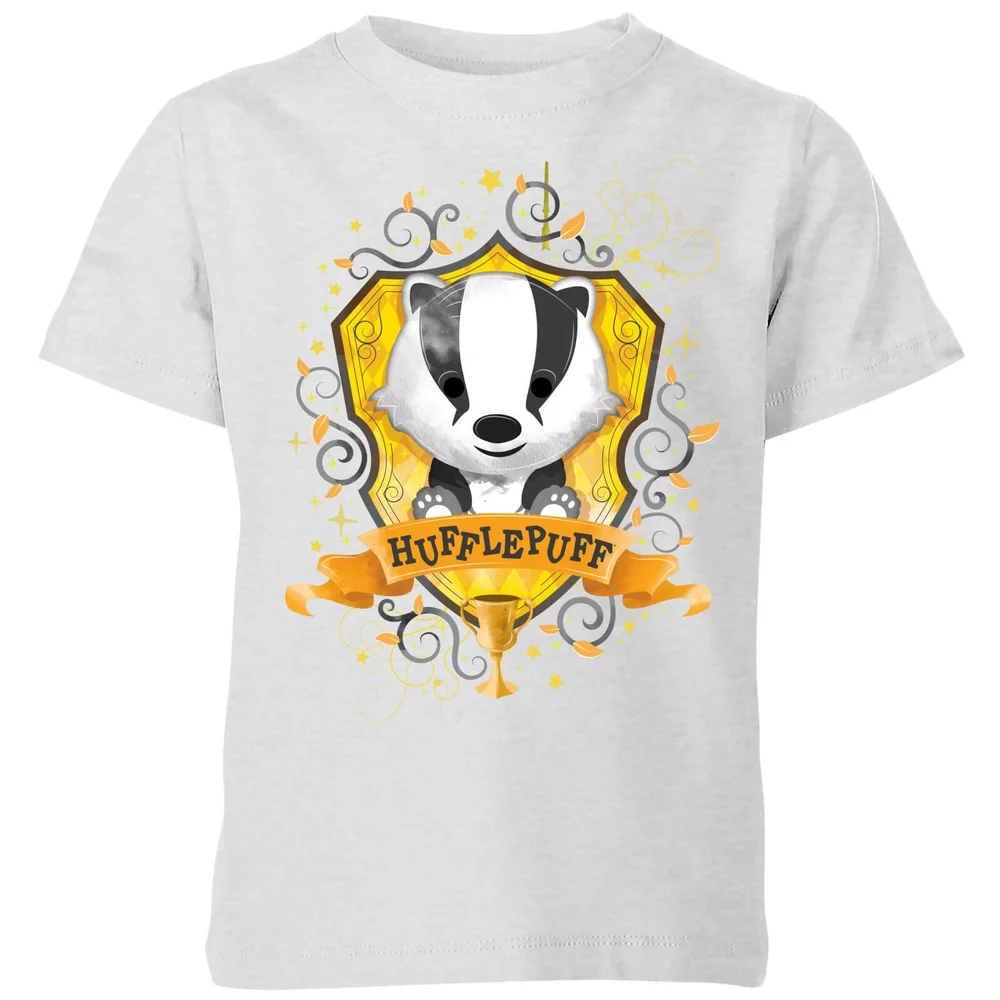 Harry Potter Kids Hufflepuff Crest Kids' T-Shirt - Grey - 3-4 ans Image 1