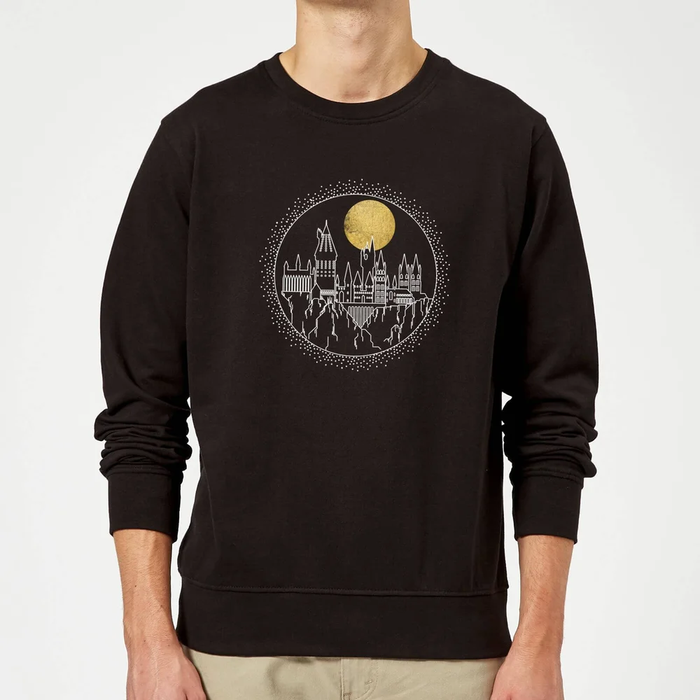Harry Potter Hogwarts Castle Moon Sweatshirt - Black - S Image 1