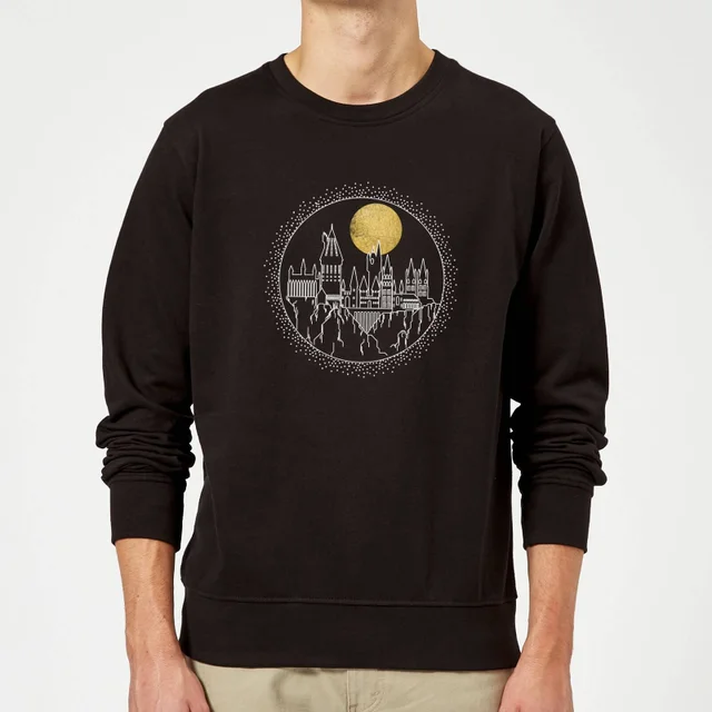 Harry Potter Hogwarts Castle Moon Sweatshirt - Black