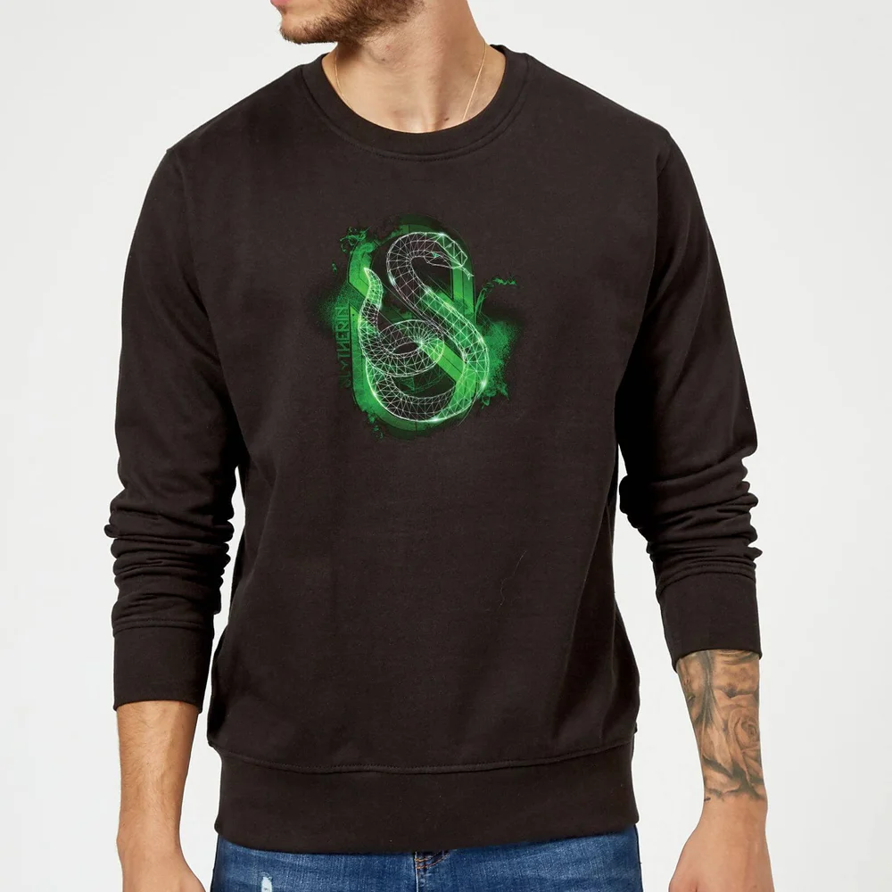 Harry Potter Slytherin Geometric Sweatshirt - Black - S Image 1